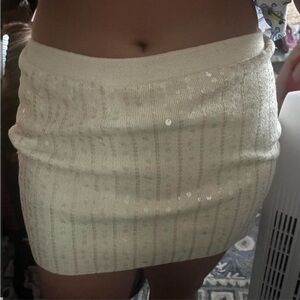 Zara butter yellow sequin skirt